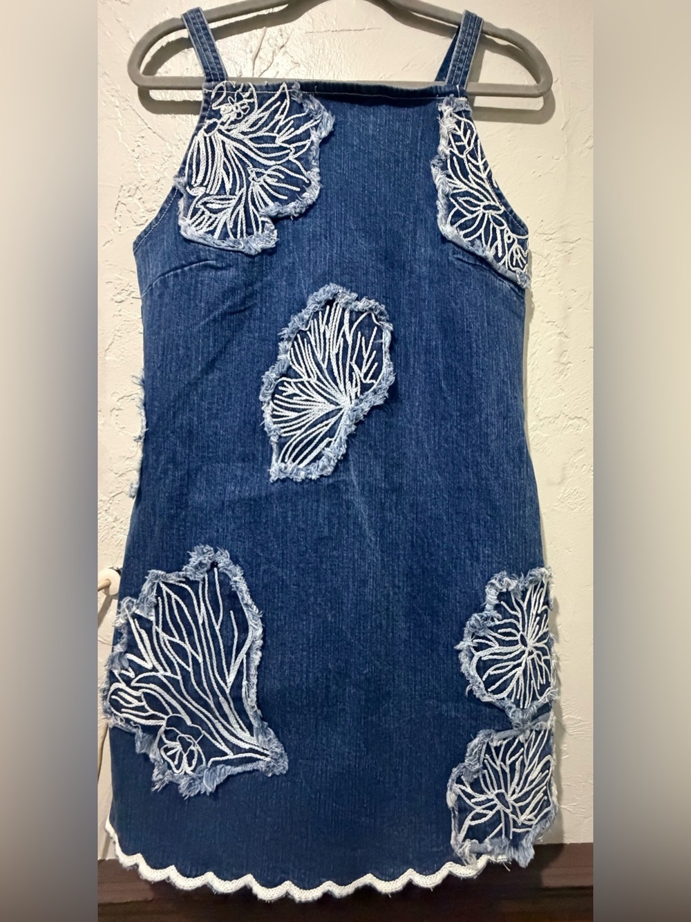NWT Maeve Sleeveless Embroidered Denim Mini Dress